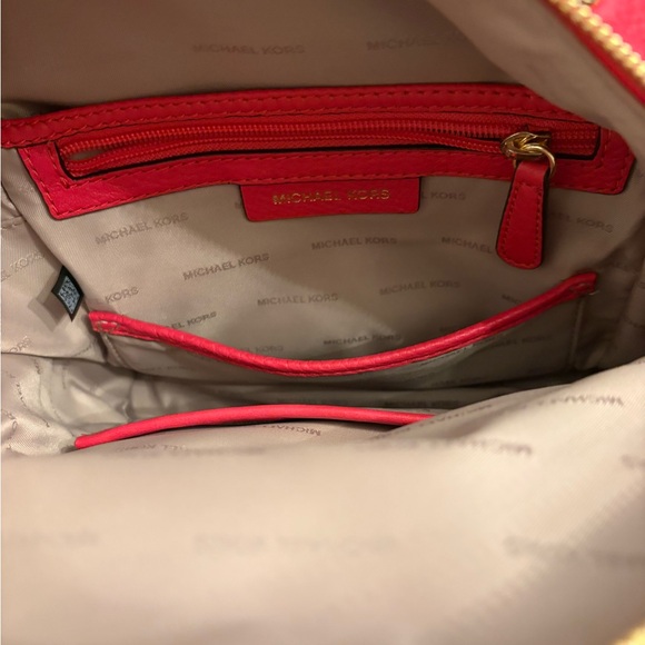 Michael Kors Vibrant Red Floral Backpack - Picture 8 of 9